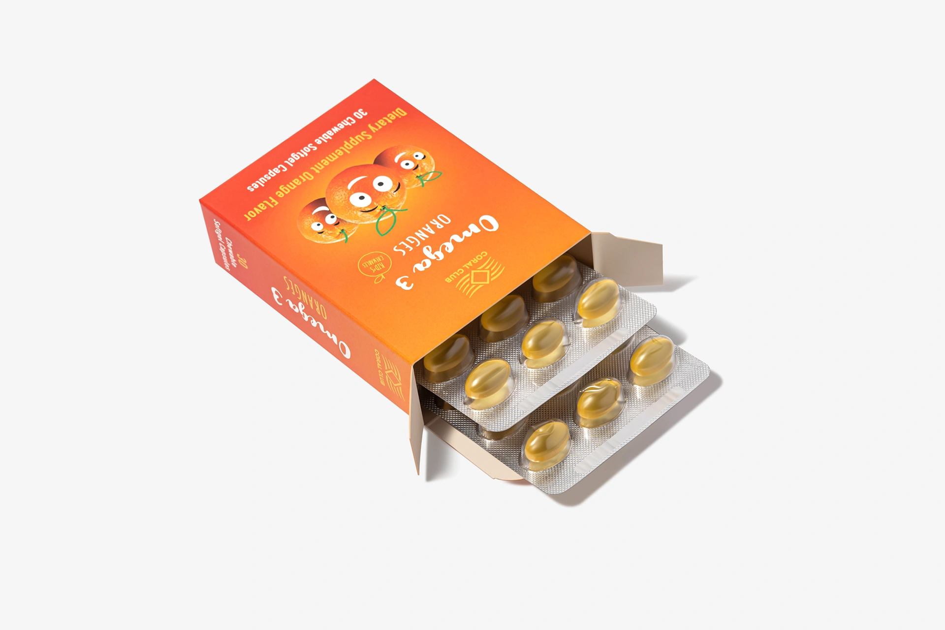 Удобный формат упаковки Omega 3 Oranges для ежедневной поддержки рациона